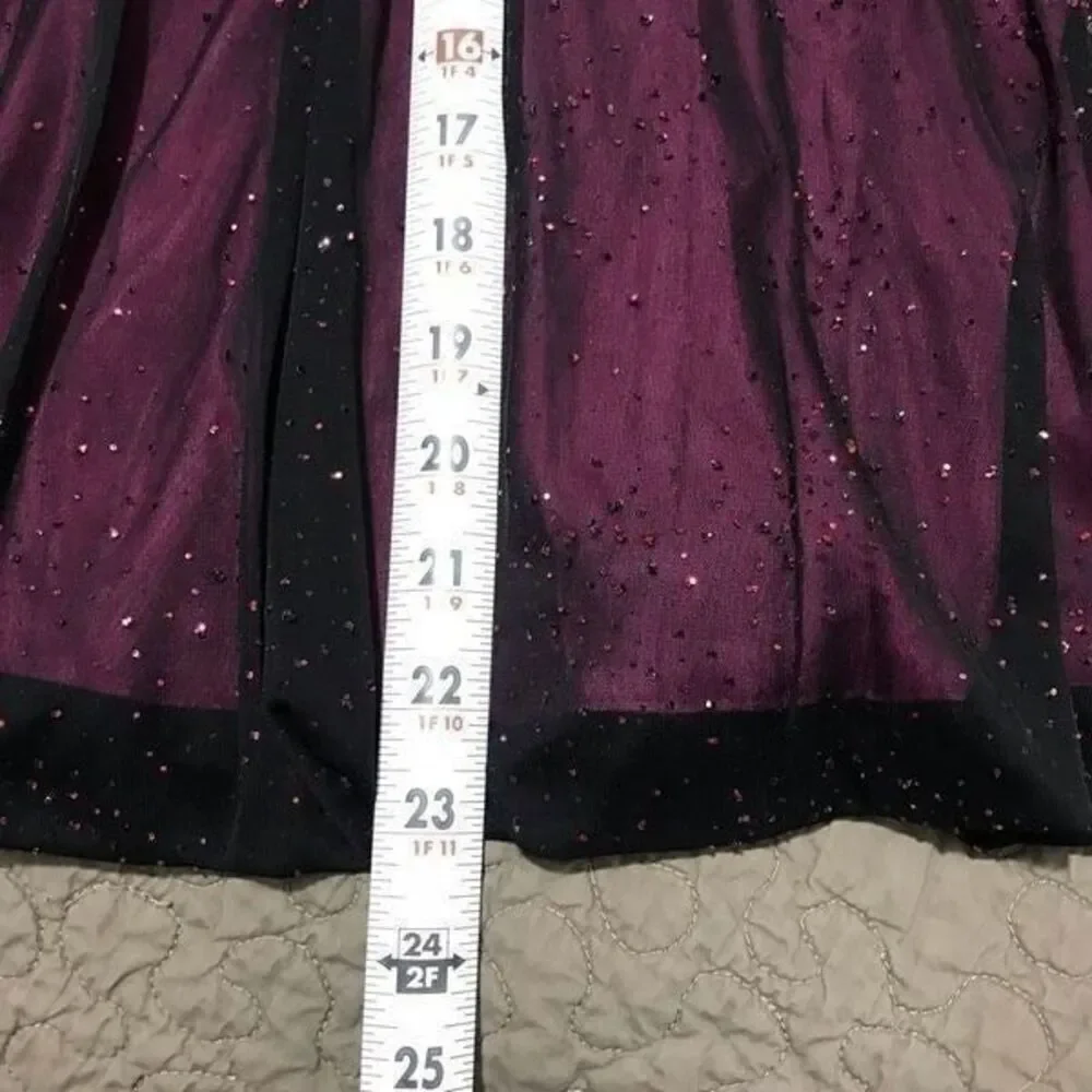 BCX girl Black and cherry red dress size 7. S101